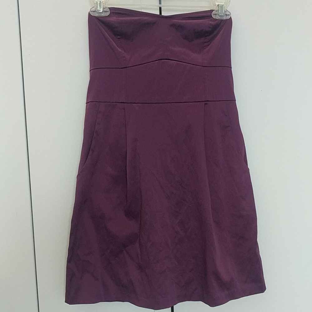 Deep magenta tube top cocktail dress